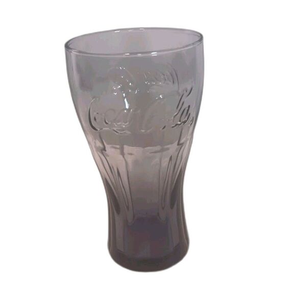 Vintage Libby Purple Amethyst Embossed Coca Cola Glass 6 tall 16oz - Picture 2 of 9